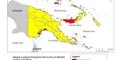 Kart Papua-Yeni Qvineya малярию